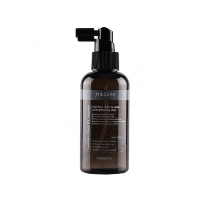 THESERA ROOTENSION BLACK EX AMPOULE BLACK I Intensīvs serums pret matu izkrišanu, 150 ml